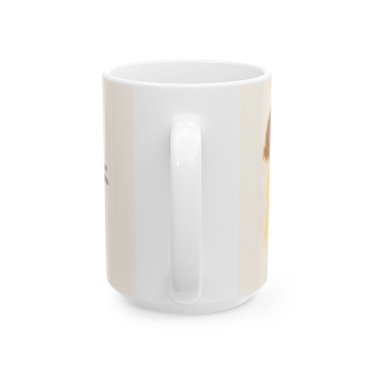 En Dios he confiado, no temeré | Taza cristiana con frase devocional | Salmo 56:3-4 — 15 oz · Vista posterior