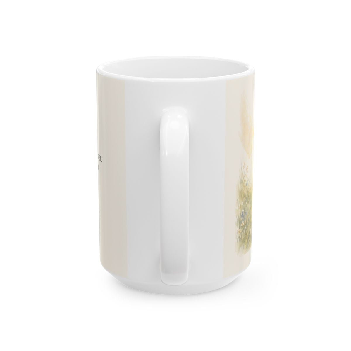 El Señor no te dejará caer | Taza devocional de fe | Salmo 55:22 — 15 oz · Vista posterior