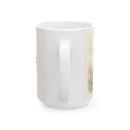 El Señor no te dejará caer | Taza devocional de fe | Salmo 55:22 — 15 oz · Vista posterior