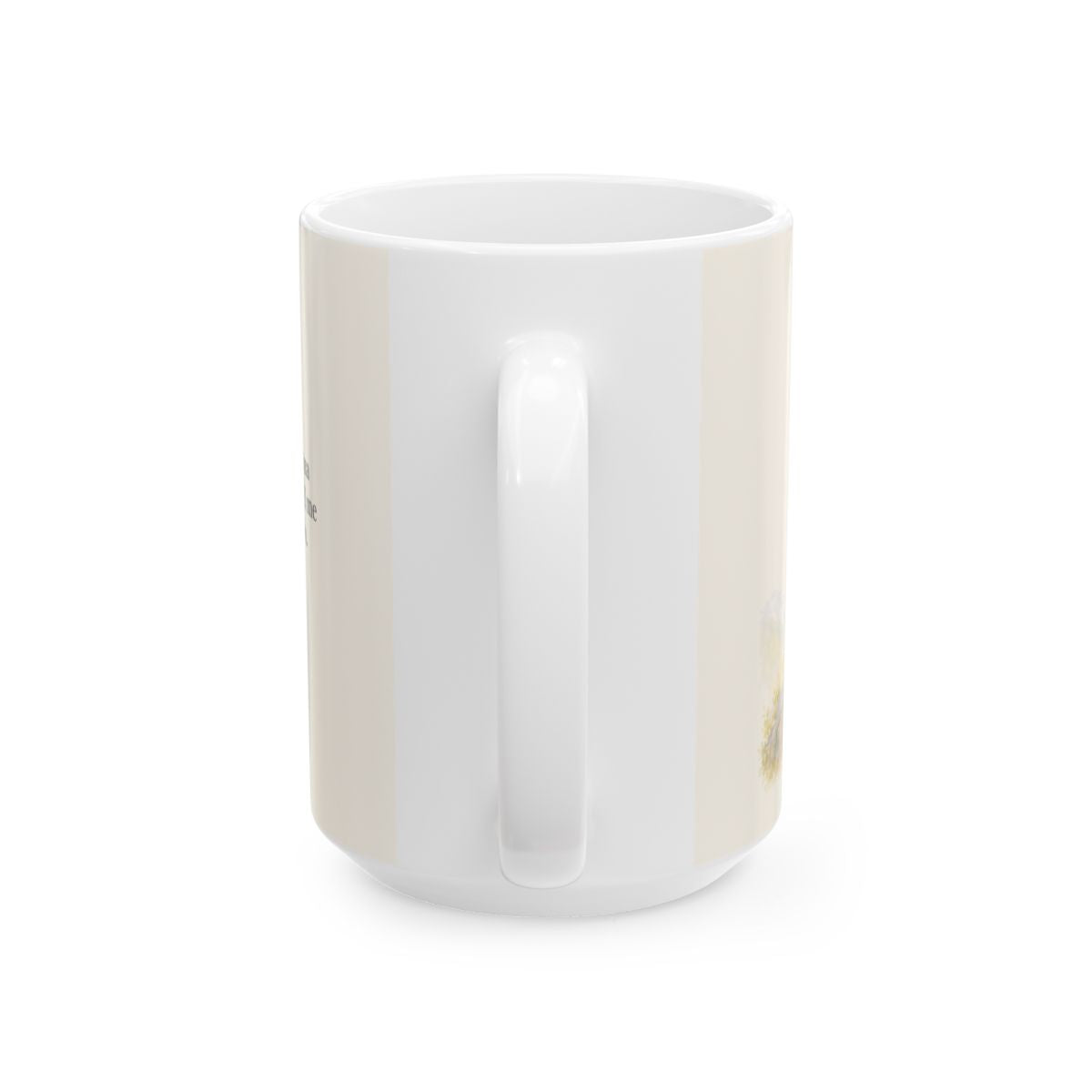 El Señor es mi fortaleza eterna | Taza con arte cristiano | Isaías 26:3-4 — 15 oz · Vista posterior