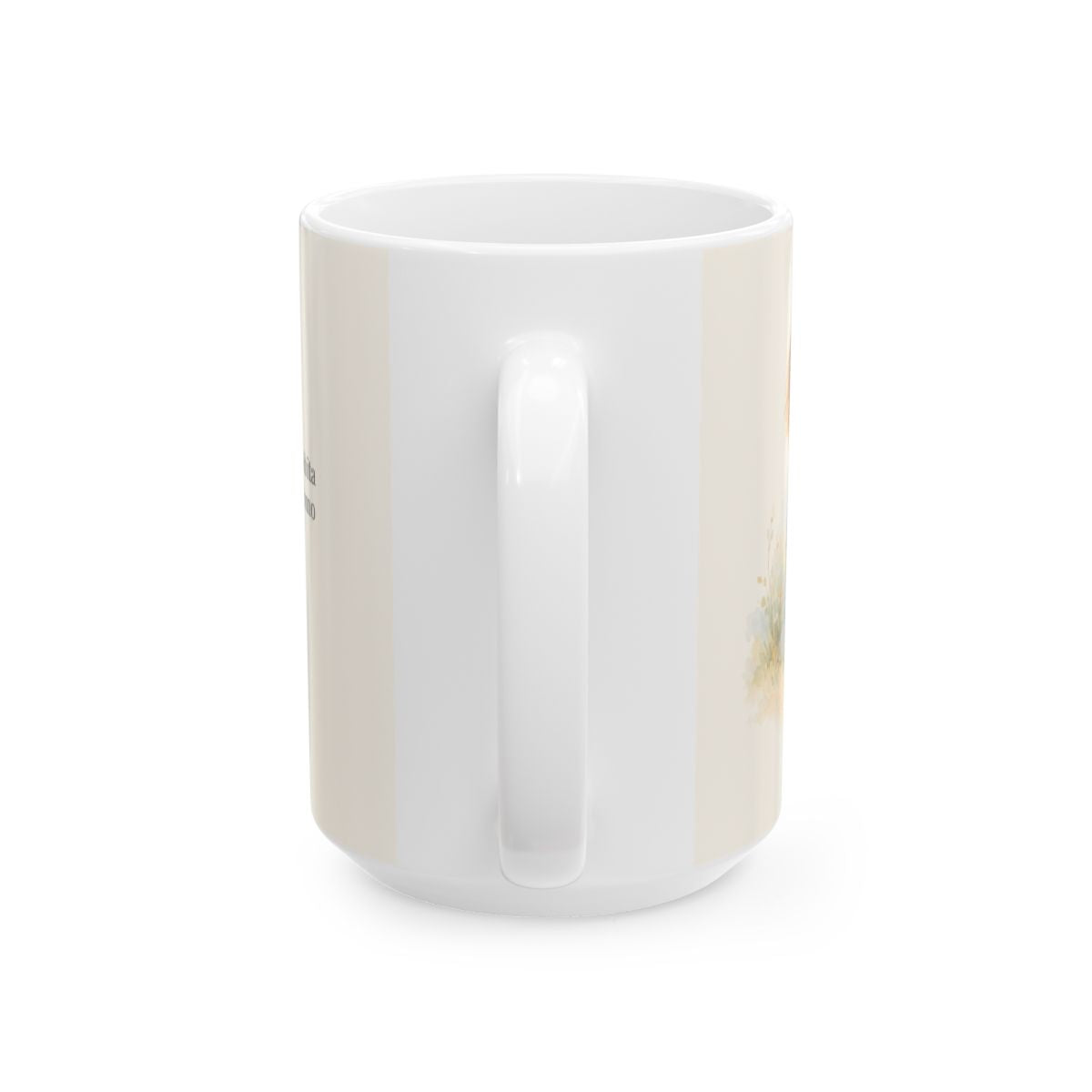 El Espíritu de Dios habita en ti | Taza con arte cristiano | 1 Corintios 3:16 — 15 oz · Vista posterior