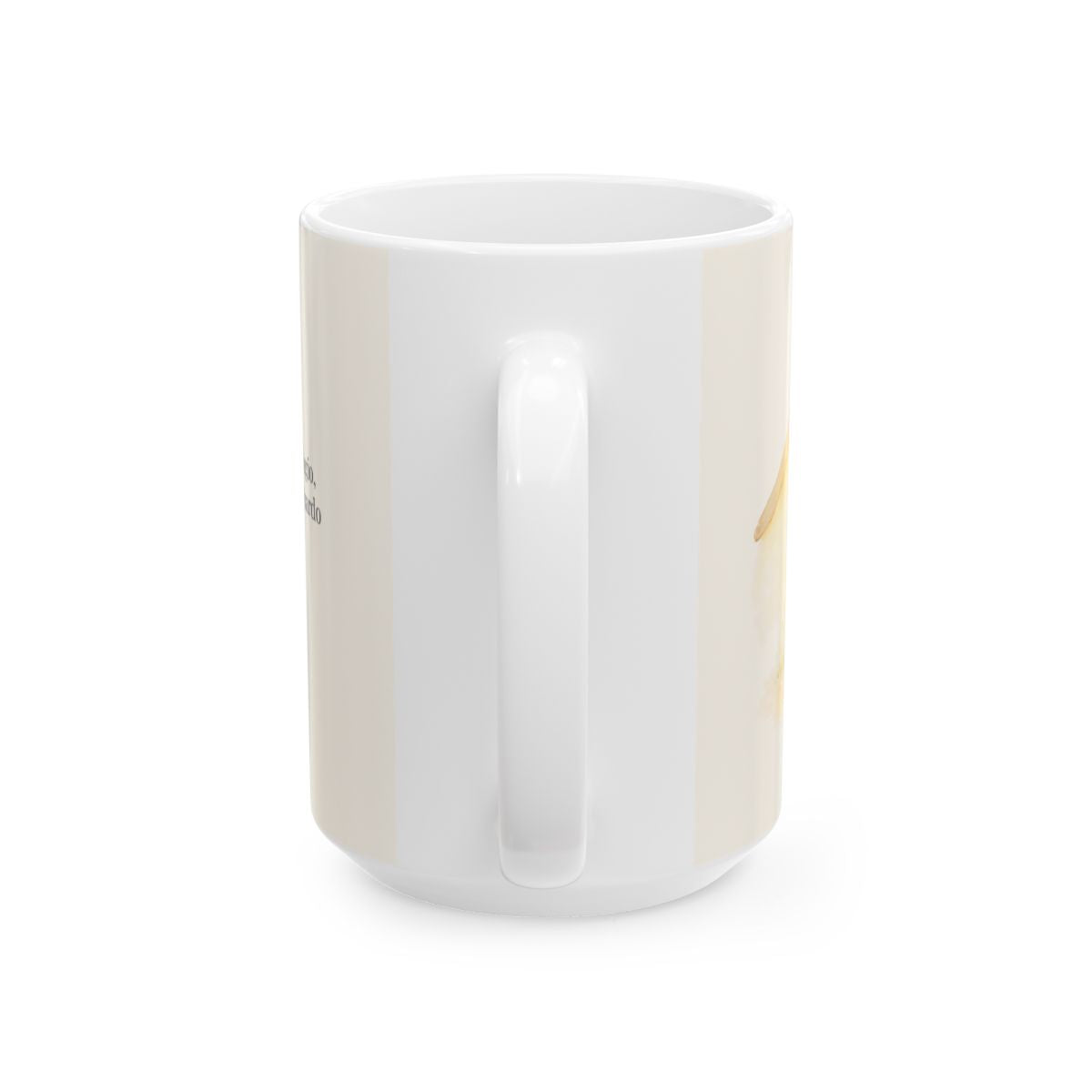 Tú eres mi fuerte refugio, oh Dios | Taza cristiana en dos tamaños | Salmo 71:5 — 15 oz · Vista posterior