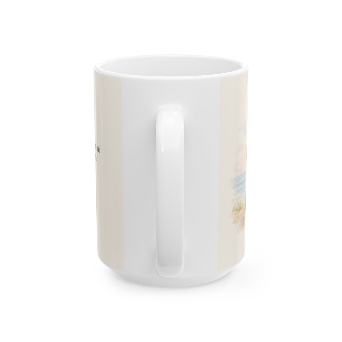 Tú guardarás en completa paz a quien confía en ti | Taza de fe para cada mañana | Isaías 26:3 — 15 oz · Vista posterior