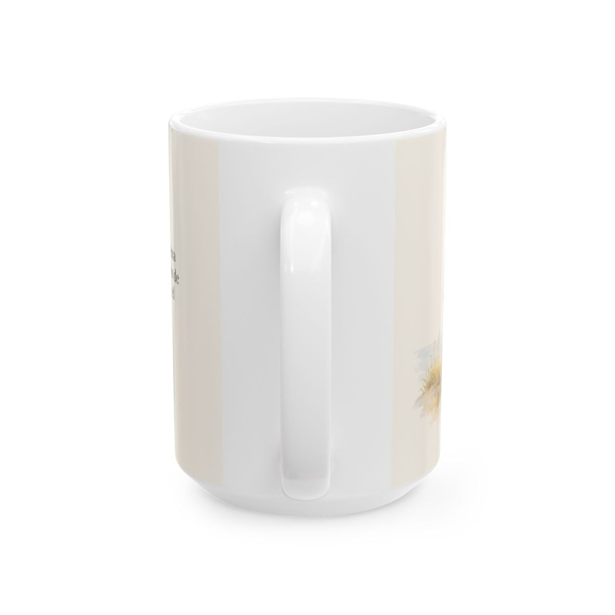 La voz de Jehová truena sobre las aguas | Taza cristiana para regalar | Salmo 29:3-4 — 15 oz · Vista posterior