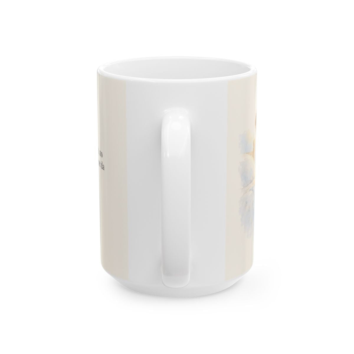 El Señor está conmigo, no temeré | Taza cristiana para regalar | Hebreos 13:5-6 — 15 oz · Vista posterior