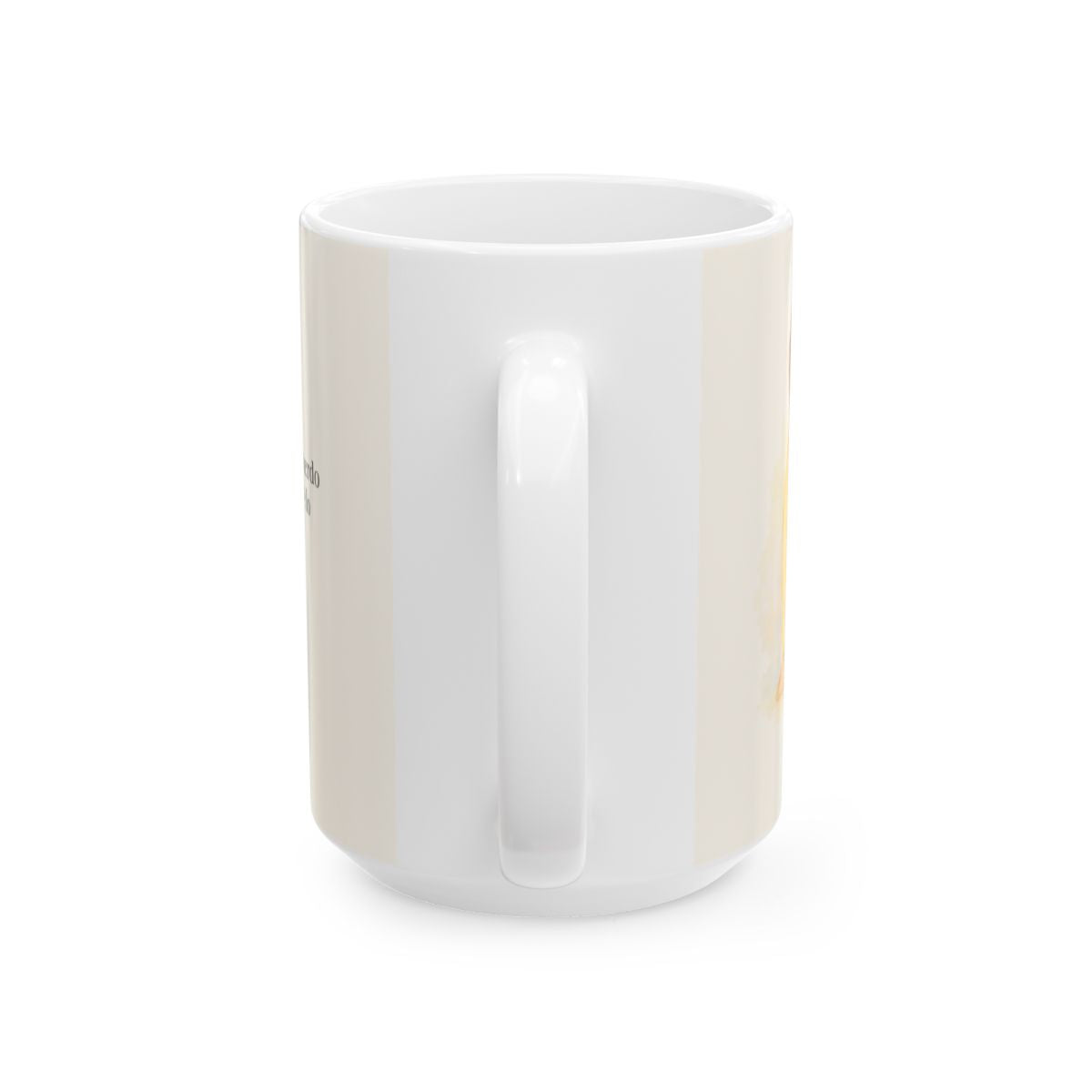 Donde dos se ponen de acuerdo | Taza devocional de fe | Mateo 18:19 — 15 oz · Vista posterior