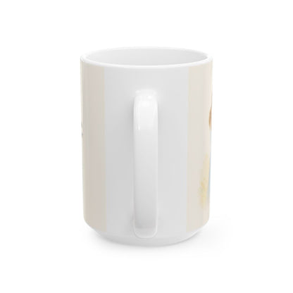Este mi hijo perdido ha sido hallado | Taza devocional ilustrada | Lucas 15:24 — 15 oz · Vista posterior