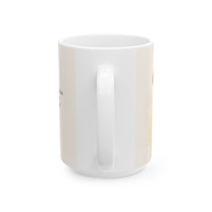 Nuevas son cada mañana tus misericordias | Taza bíblica de cerámica | Lamentaciones 3:22-23 — 15 oz · Vista posterior