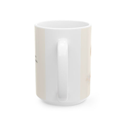 Aprended de Mí, que soy manso y humilde | Taza cristiana en dos tamaños | Mateo 11:29-30 — 15 oz · Vista posterior