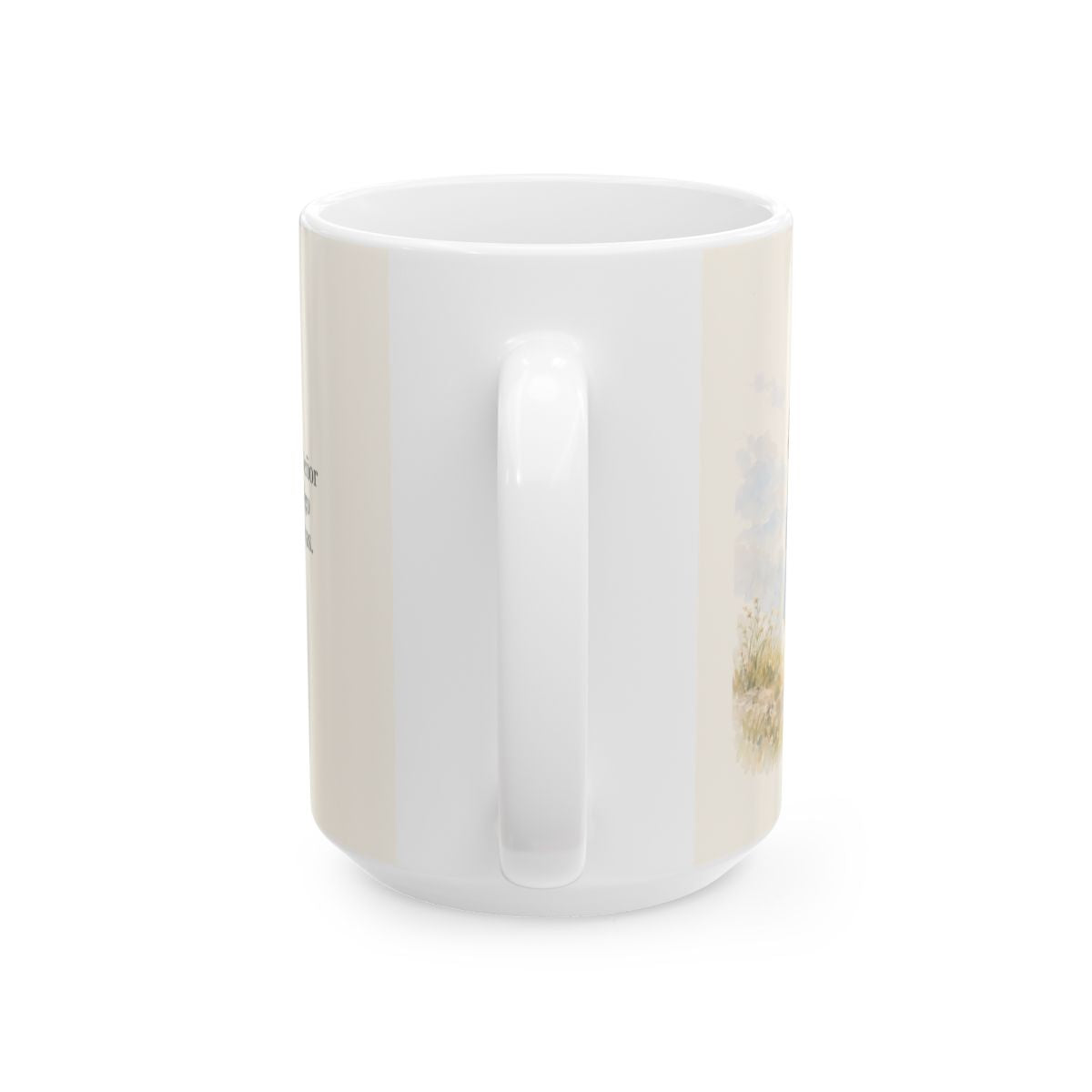 Jehová tu Dios estará contigo | Taza bíblica para café | Josué 1:9 — 15 oz · Vista posterior