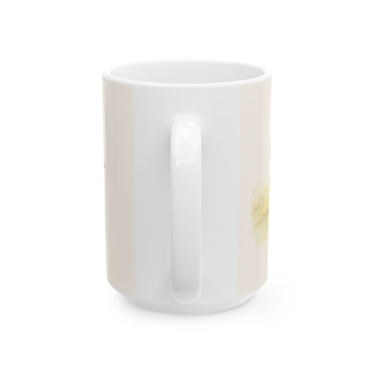 No se turbe vuestro corazón | Taza cristiana con frase devocional | Juan 14:27 — 15 oz · Vista posterior