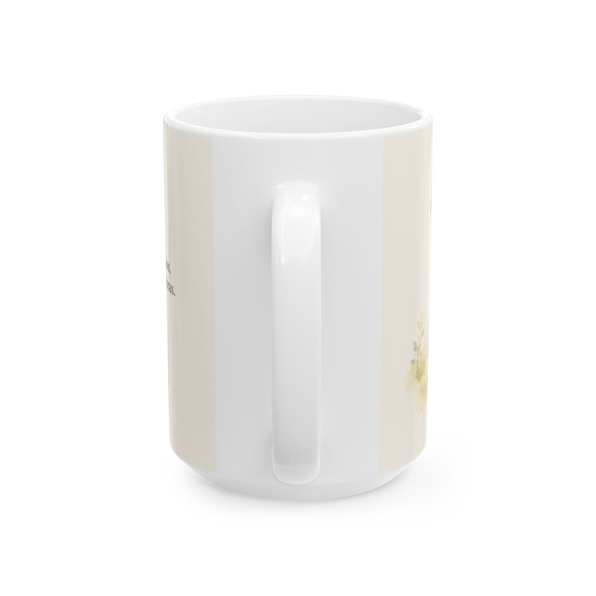 Somos hechura de Dios para buenas obras | Taza de inspiración bíblica | Efesios 2:10 — 15 oz · Vista posterior