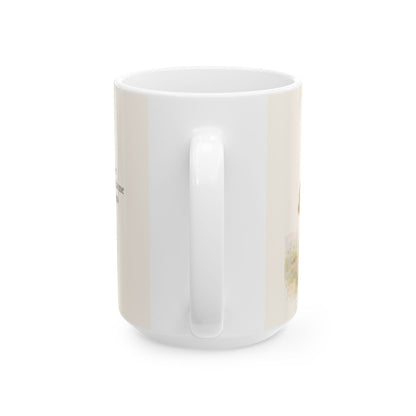 Dios está conmigo y no me suelta | Taza bíblica para café | 2 Timoteo 1:7 — 15 oz · Vista posterior
