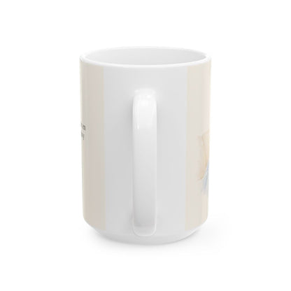 Jehová es mi descanso y mi refugio | Taza devocional de fe | Salmo 23:2 — 15 oz · Vista posterior