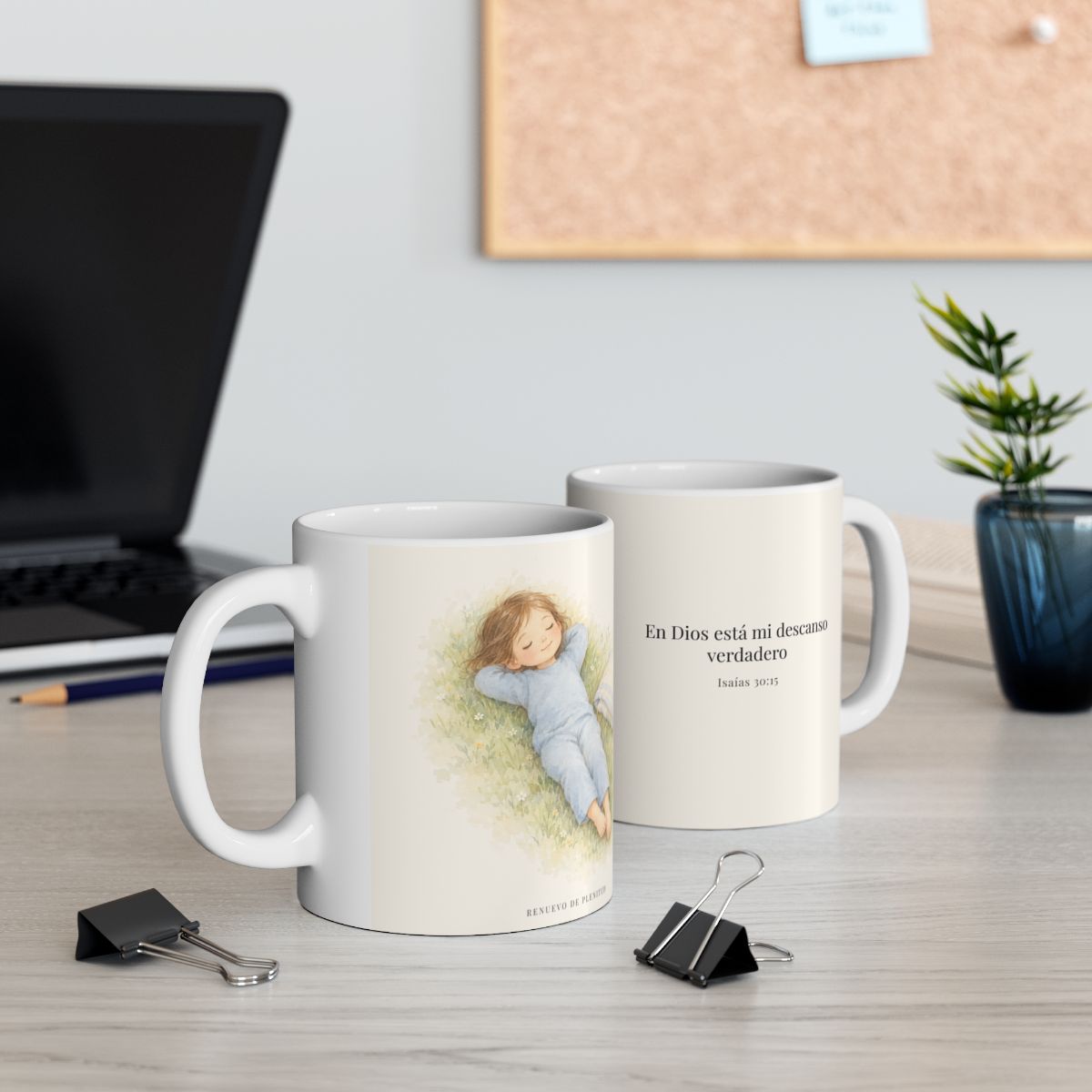 En Dios está mi descanso verdadero | Taza cristiana para regalar | Isaías 30:15 — 15 oz · Contexto 2