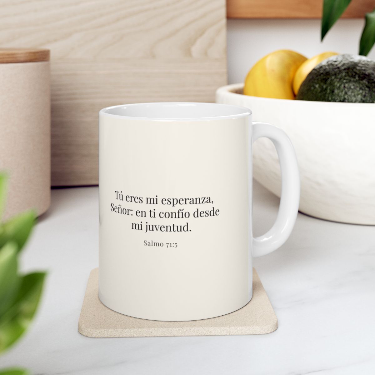 Tú eres mi esperanza, Señor | Taza de inspiración bíblica | Salmo 71:5 — 15 oz · Contexto 4