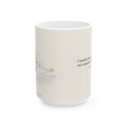 En Dios mi corazón descansa | Taza cristiana para regalar | Mateo 6:33 — 15 oz · Vista frontal