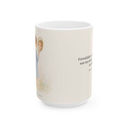 Formidables y maravillosas son tus obras | Taza de fe para cada mañana | Salmo 139:14 — 15 oz · Vista frontal