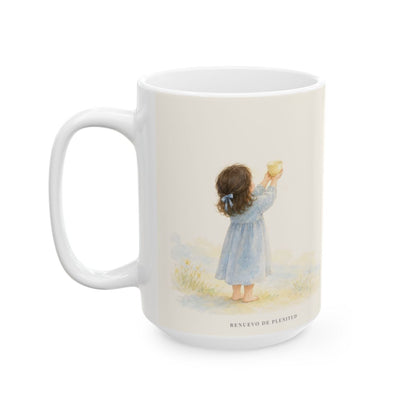 Mi porción eres tú, Señor | Taza devocional ilustrada | Salmo 73:26 — 15 oz · Cara ilustrada
