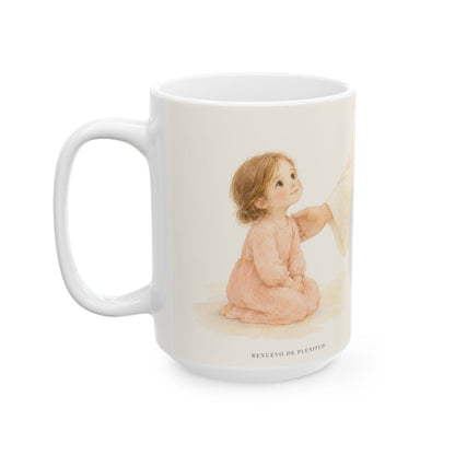 Como el padre se compadece de sus hijos | Taza de fe para cada mañana | Salmo 103:13 — 15 oz · Cara ilustrada