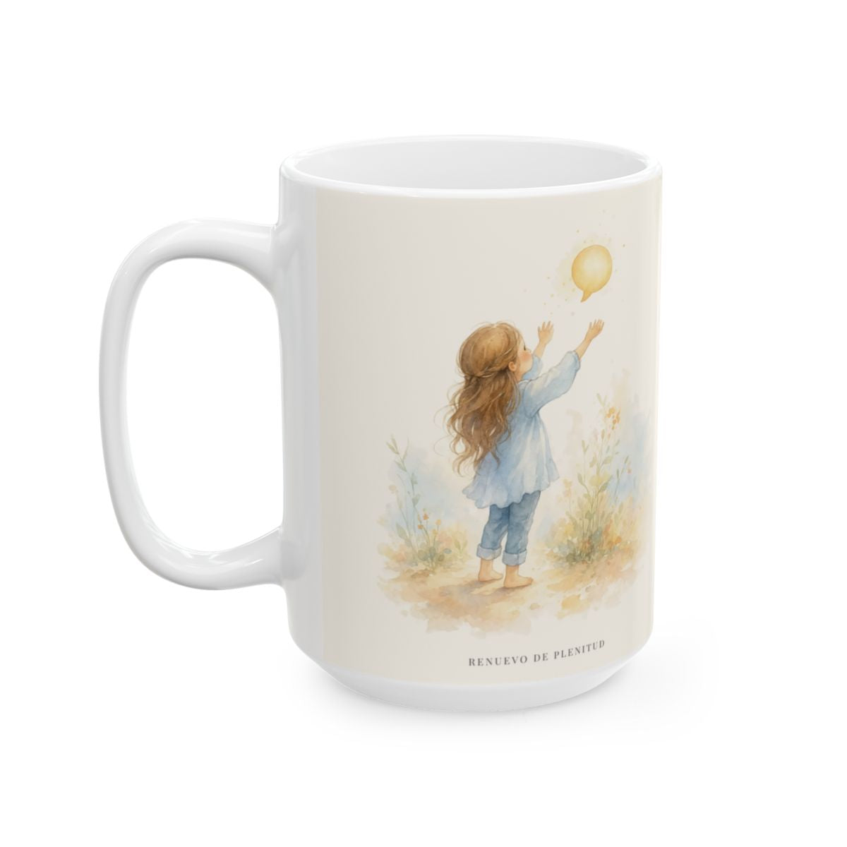 Mis palabras dan vida | Taza de inspiración bíblica | Efesios 4:29 — 15 oz · Cara ilustrada