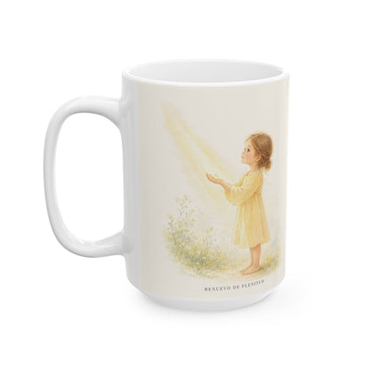 En la presencia de Jehová hay plenitud de gozo | Taza devocional de fe | Salmo 118:24 — 15 oz · Cara ilustrada