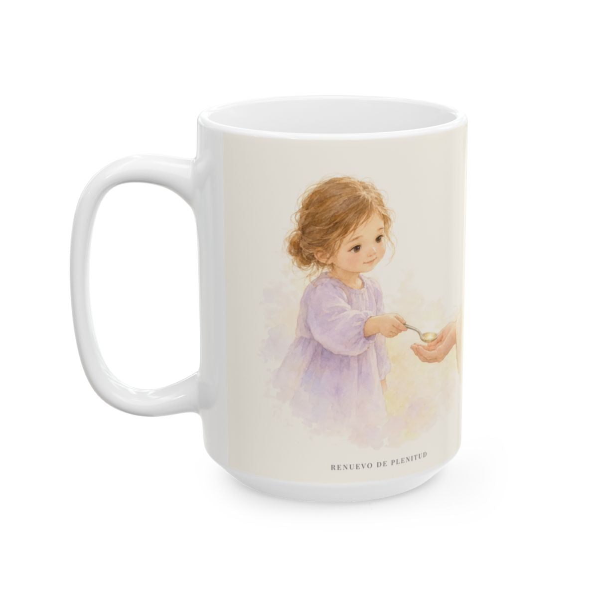 Tened un corazón entrañable | Taza bíblica de cerámica | Efesios 4:32 — 15 oz · Cara ilustrada