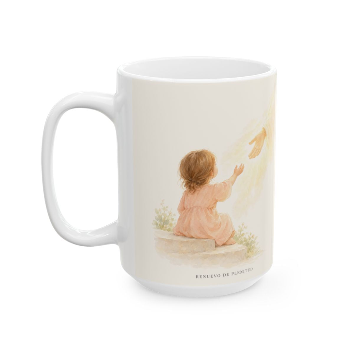Jesús se acerca a los que claman | Taza cristiana para regalar | Marcos 9:24 — 15 oz · Cara ilustrada