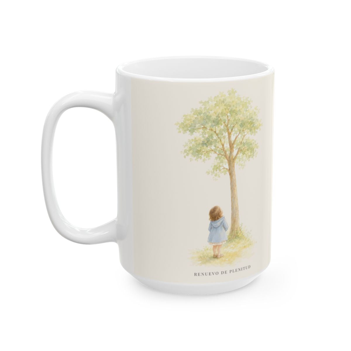 Mi socorro viene de Jehová | Taza con arte cristiano | Salmo 121:1-2 — 15 oz · Cara ilustrada