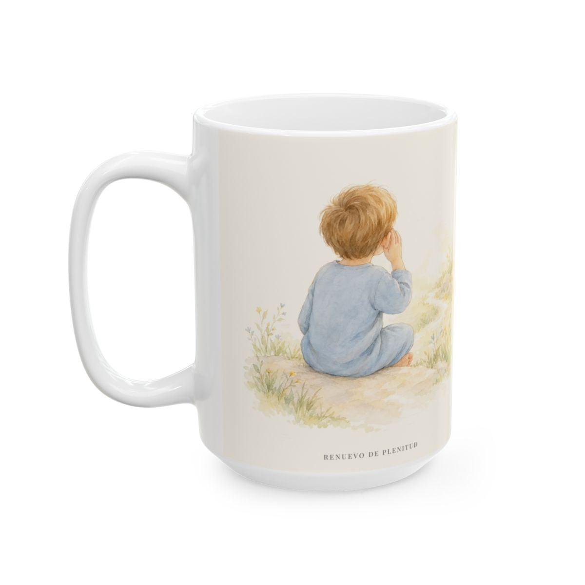 Pronto para oír dice el Señor | Taza cristiana para regalar | Santiago 1:19 — 15 oz · Cara ilustrada