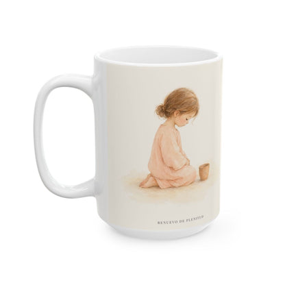 Postrémonos ante Jehová, nuestro Hacedor | Taza cristiana con frase devocional | Salmo 95:6 — 15 oz · Cara ilustrada
