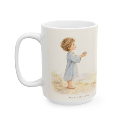 Dios usa lo que el mundo desprecia | Taza cristiana en dos tamaños | 1 Corintios 1:27 — 15 oz · Cara ilustrada