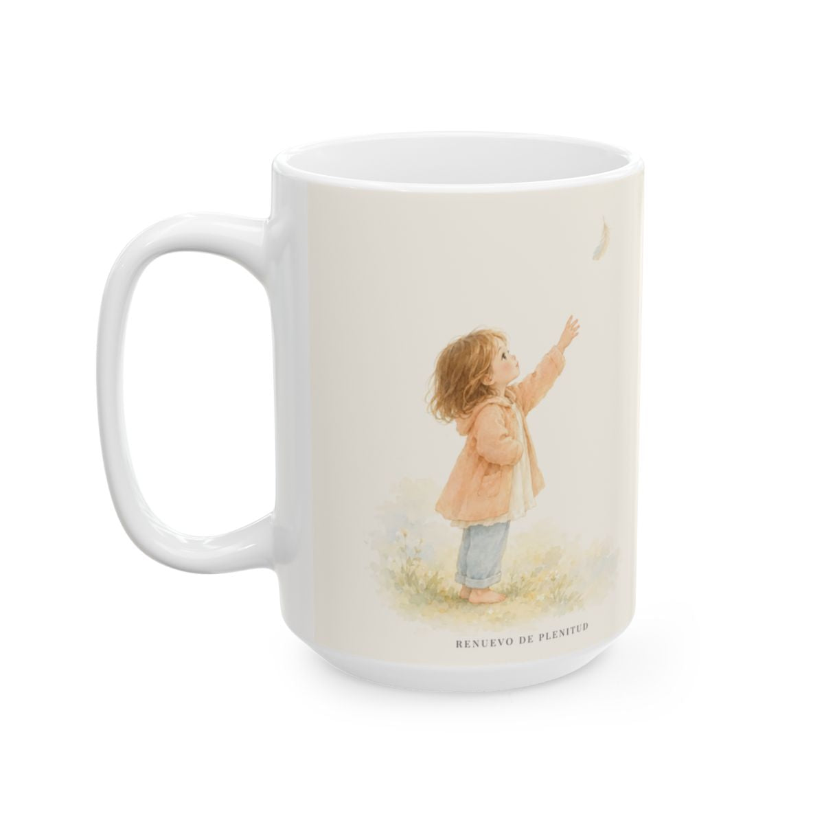 Él debe crecer, yo menguar | Taza bíblica de cerámica | Juan 3:30 — 15 oz · Cara ilustrada
