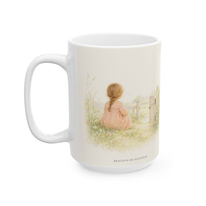 La paz de Dios guardará mi corazón | Taza devocional de fe | Filipenses 4:7 — 15 oz · Cara ilustrada