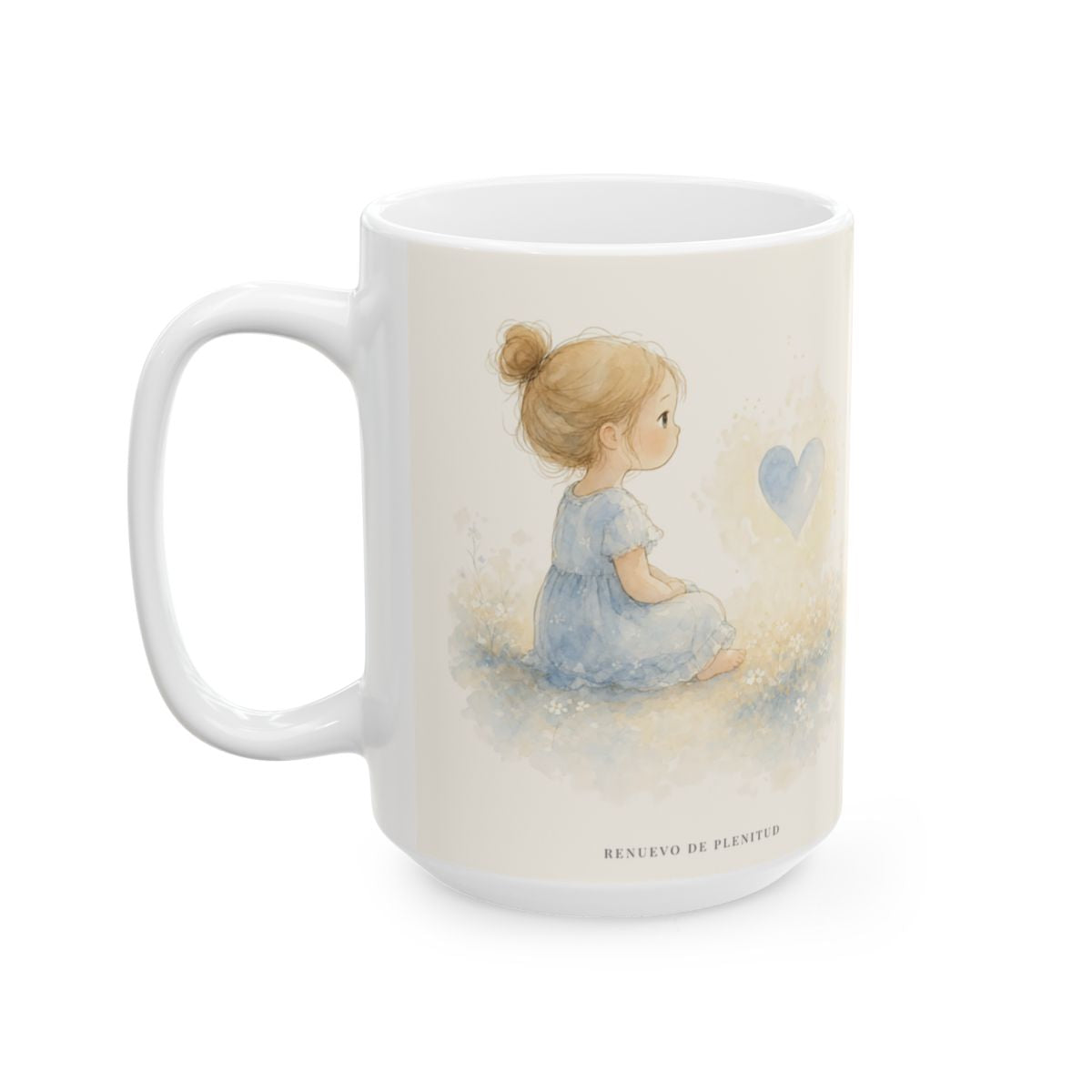 Soy hijo amado de Dios | Taza cristiana en dos tamaños | Efesios 5:1 — 15 oz · Cara ilustrada