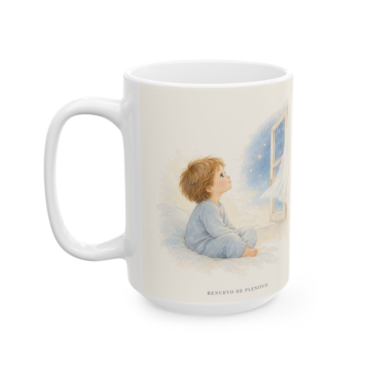 El Señor está cerca de mí | Taza de inspiración bíblica | Filipenses 4:7 — 15 oz · Cara ilustrada