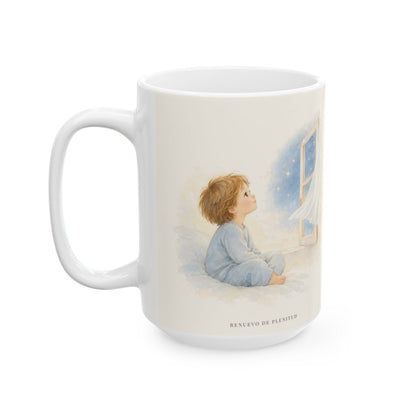 El Señor está cerca de mí | Taza de inspiración bíblica | Filipenses 4:7 — 15 oz · Cara ilustrada