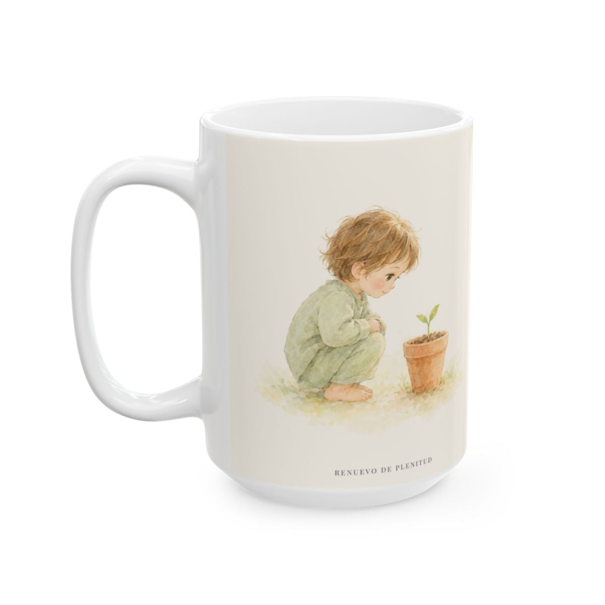 El Señor se agrada de los que esperan en él | Taza devocional de fe | Salmo 37:23 — 15 oz · Cara ilustrada
