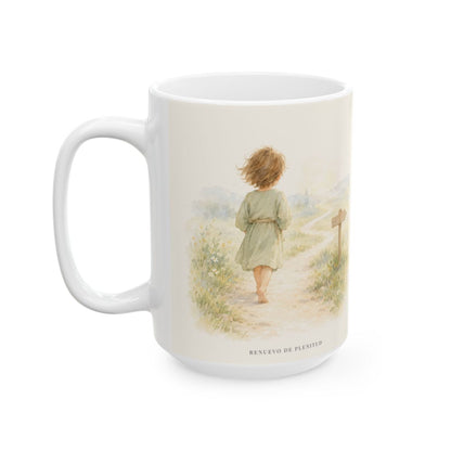 Caminar con Dios es suficiente | Taza de inspiración bíblica | Miqueas 6:8 — 15 oz · Cara ilustrada