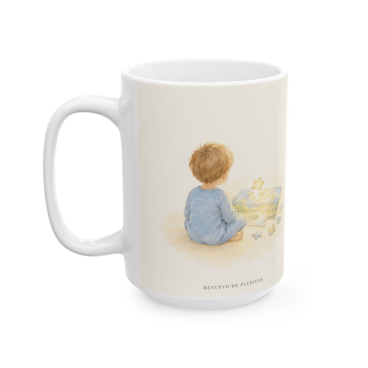 Jehová peleará por ti | Taza con arte cristiano | Éxodo 14:13 — 15 oz · Cara ilustrada