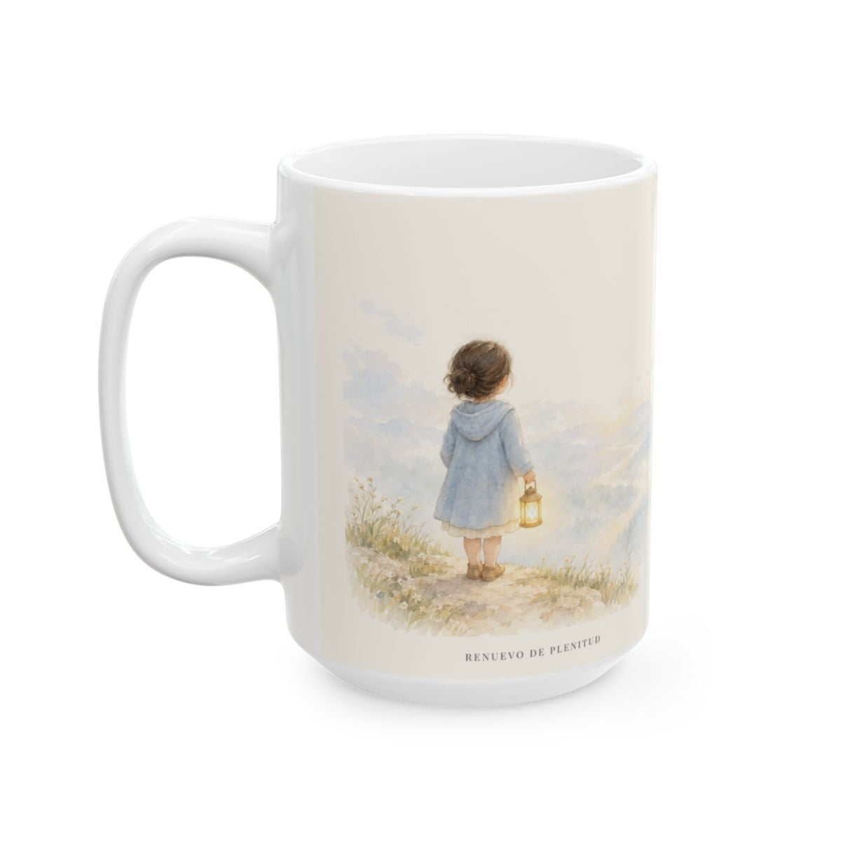 Jehová tu Dios estará contigo | Taza bíblica para café | Josué 1:9 — 15 oz · Cara ilustrada