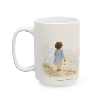 Jehová tu Dios estará contigo | Taza bíblica para café | Josué 1:9 — 15 oz · Cara ilustrada