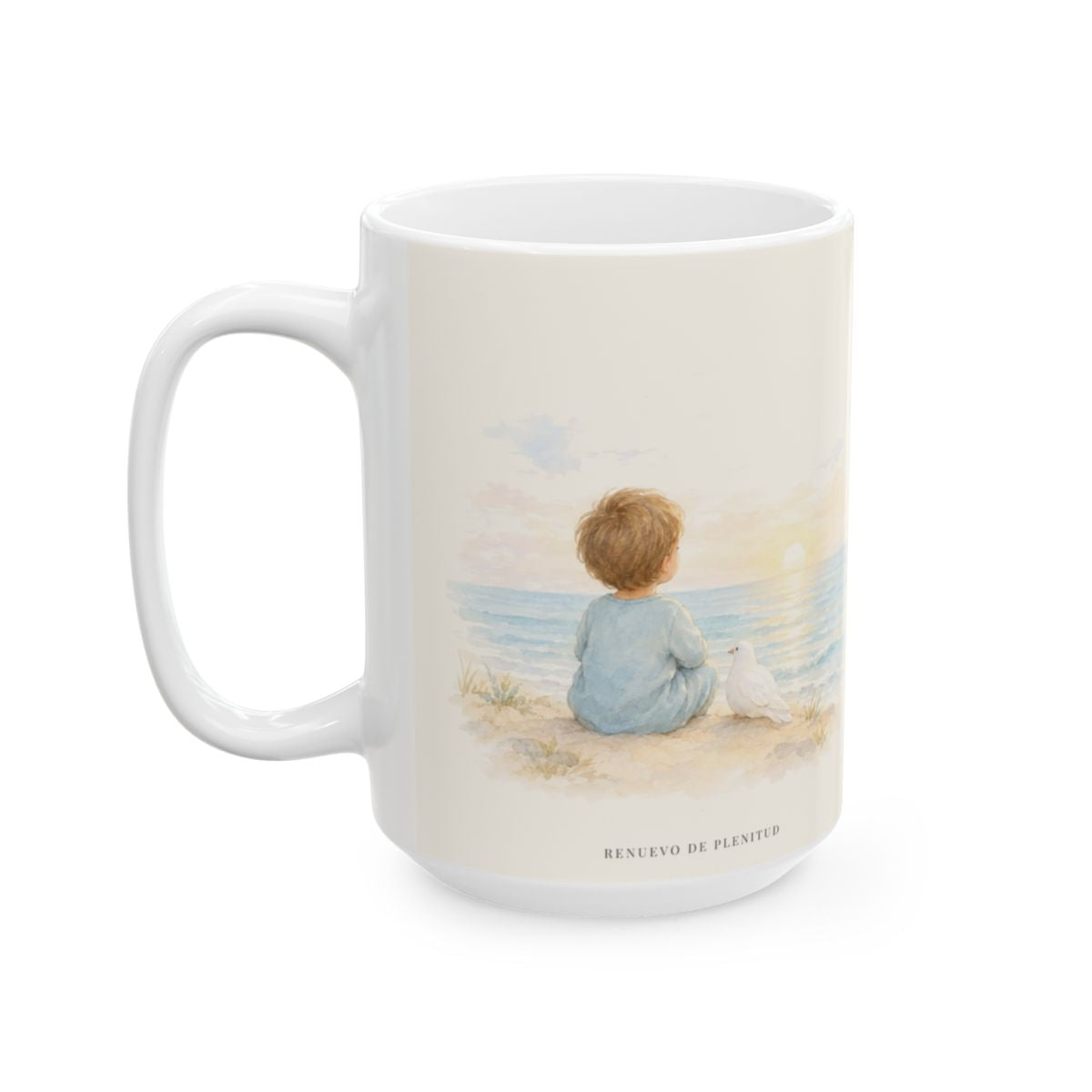 Tú guardarás en completa paz a quien confía en ti | Taza de fe para cada mañana | Isaías 26:3 — 15 oz · Cara ilustrada