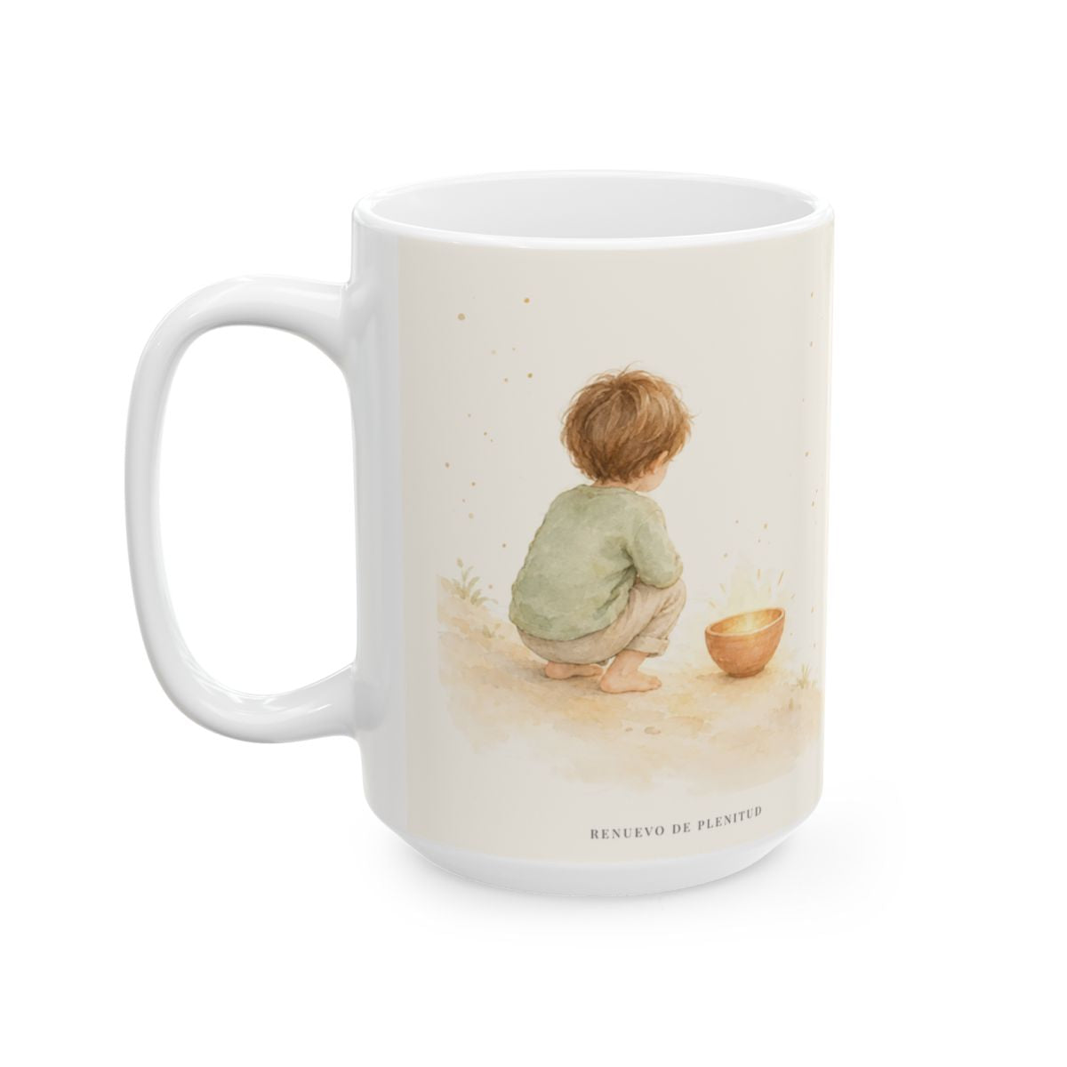 Dios no me trata como mis pecados merecen | Taza devocional ilustrada | Salmo 103:9-10 — 15 oz · Cara ilustrada