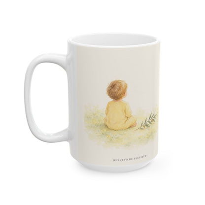 No se turbe vuestro corazón | Taza cristiana con frase devocional | Juan 14:27 — 15 oz · Cara ilustrada