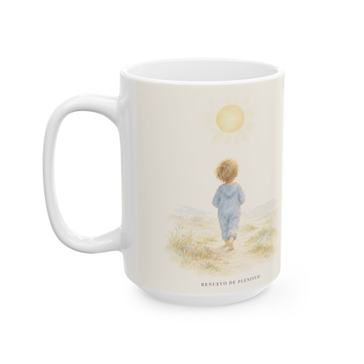Mis ojos están puestos en ti | Taza devocional ilustrada | Salmo 32:8 — 15 oz · Cara ilustrada