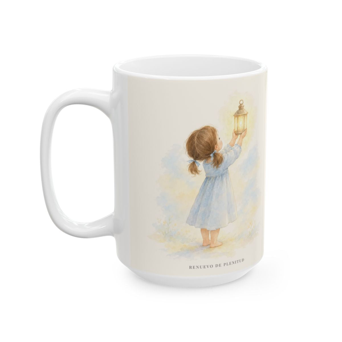 Todo lo puedo en Cristo que me fortalece | Taza de inspiración bíblica | Filipenses 4:13 — 15 oz · Cara ilustrada