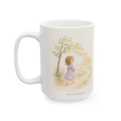 El mismo Dios será mi Dios hasta la vejez | Taza bíblica de cerámica | Isaías 46:4 — 15 oz · Cara ilustrada