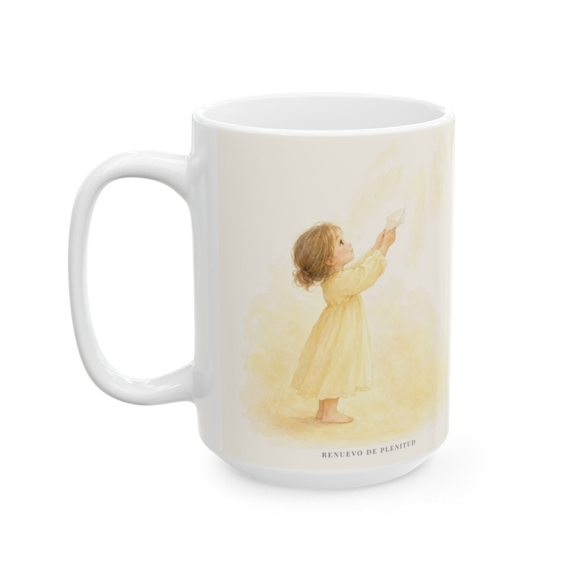 Con acción de gracias, presenta todo a Dios | Taza bíblica para café | Filipenses 4:6 — 15 oz · Cara ilustrada