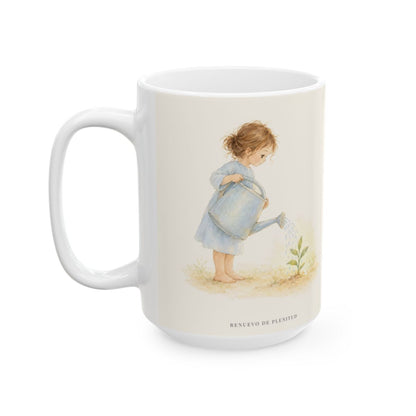 Dios me llama antes de que yo esté listo | Taza de inspiración bíblica | 1 Corintios 1:27 — 15 oz · Cara ilustrada